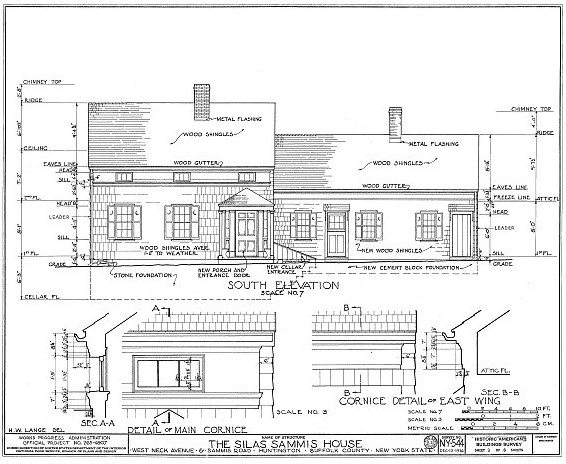 Silas Sammis House blueprint